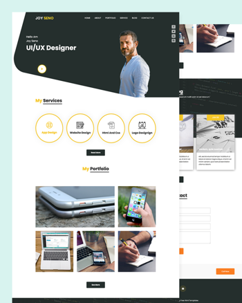 Joyseno - UI/UX Web Designer Portfolio Website template