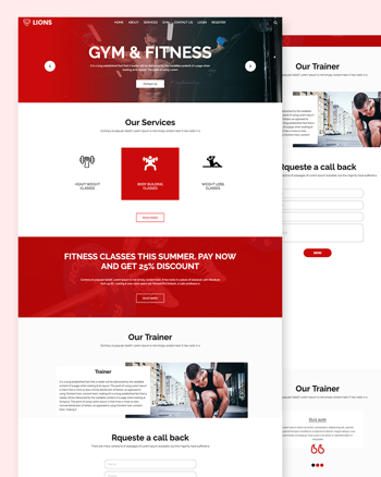 Lions – GYM &#038; Fitness Website template